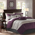 JLA 7 Piece Purple Faux Suede Comforter Set Full Size