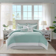 JLA Aqua Duvet Cover Mini Set with Coral Embroidery