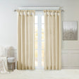 JLA Champagne Twist Tab Lined Window Curtain Panel with Faux Silk Finish