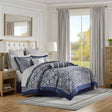JLA Navy 12 Piece Comforter Set with Cotton Bed Sheets