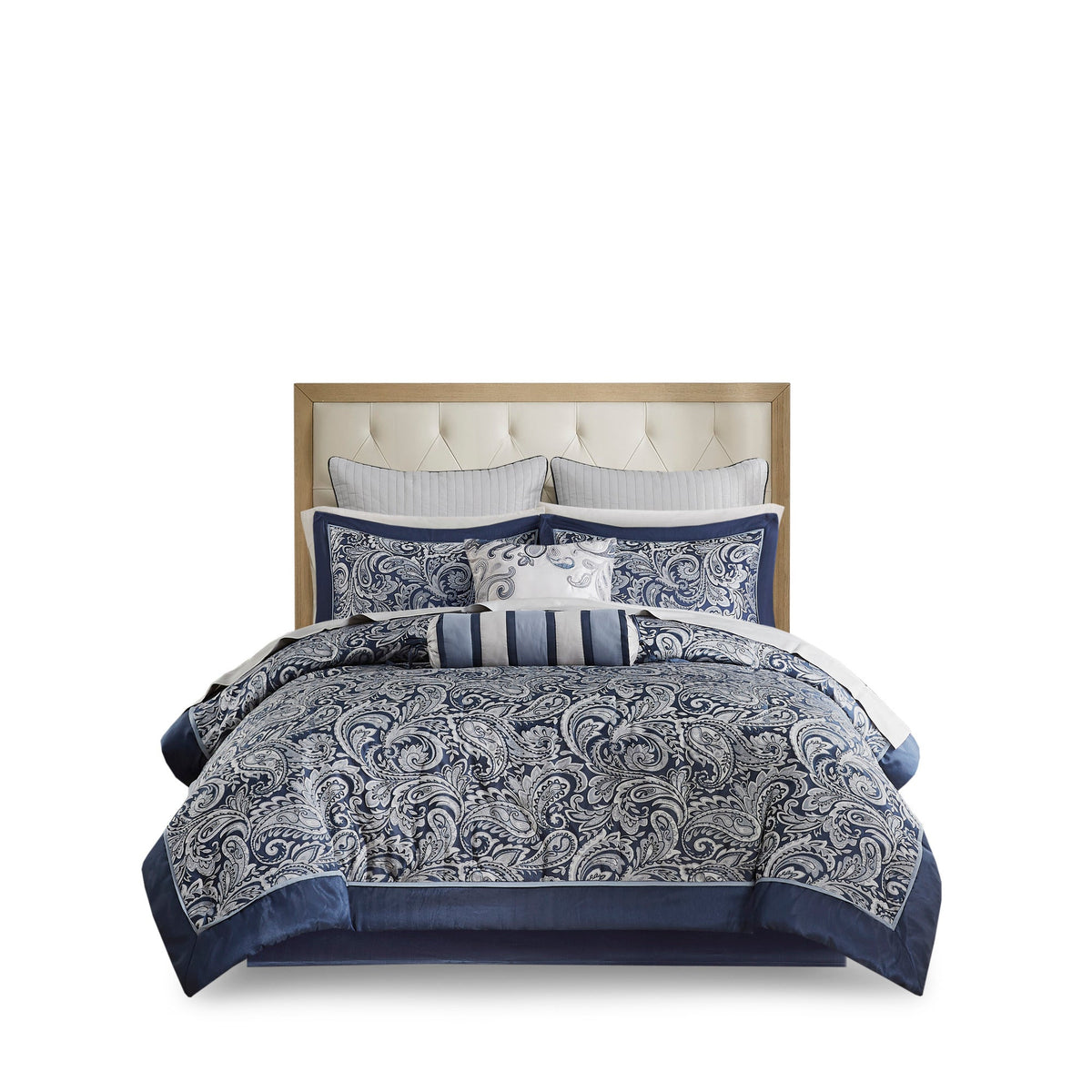 JLA Navy 12 Piece Comforter Set with Cotton Bed Sheets - view 9