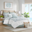 JLA White King Comforter Set with Coastal Embroidery