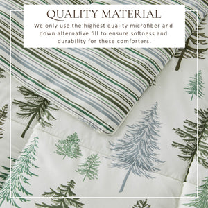 Reversible Christmas Comforter and Sham Set - Holiday Lodge Odette Collection