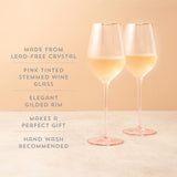 Rose Crystal White Wine Glass Set