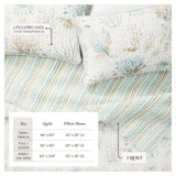 Coastal Printed Cotton Quilt Set - Santa Barbara Collection