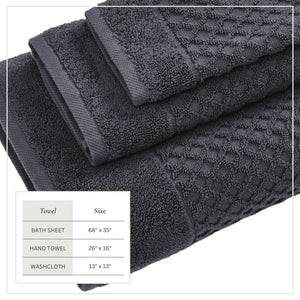Cotton Diamond Waffle Weave Bath Towel Set - Grayson Collection