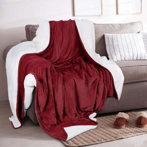 Velvet Plush Sherpa Bed Blanket by Great Bay Home