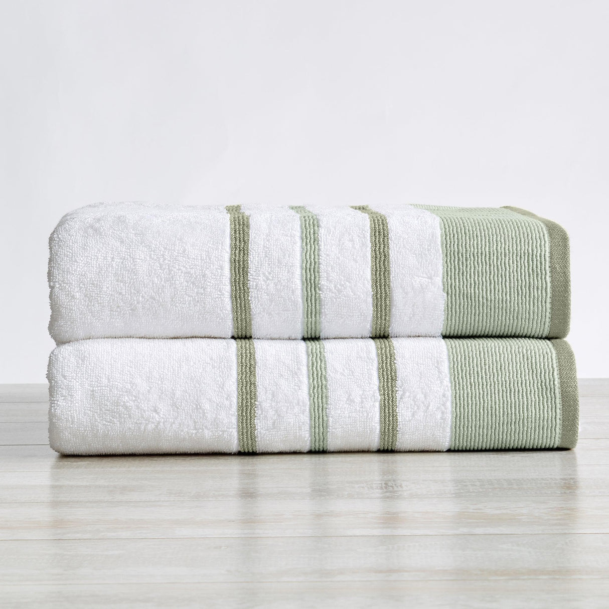 Decorative Cotton Stripe Bath Towel Set - Noelle Collection