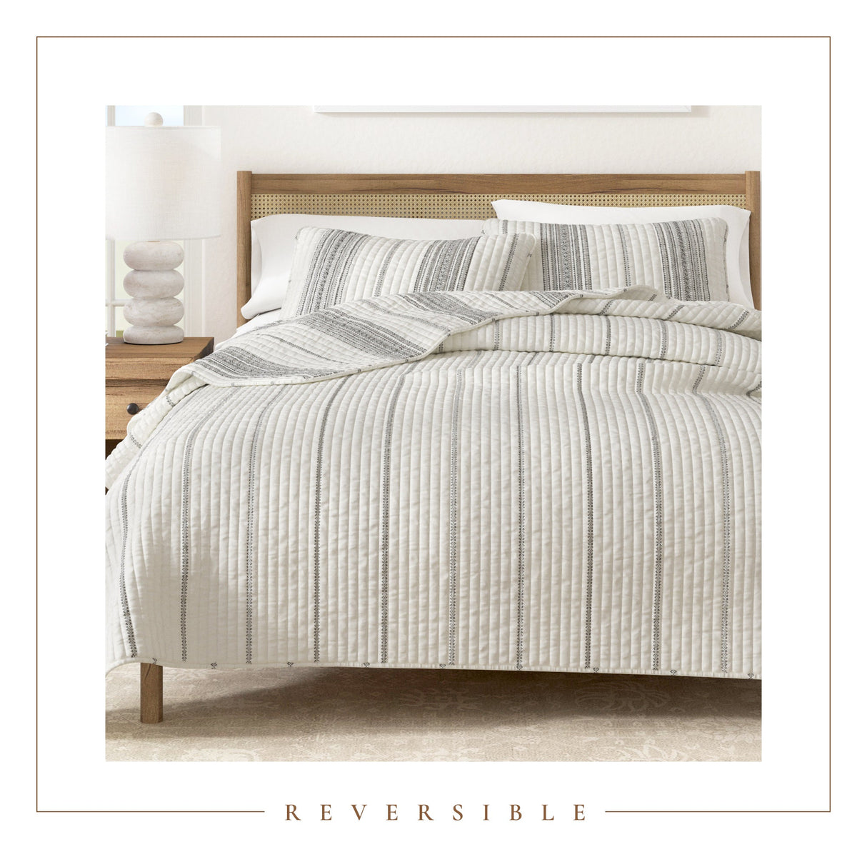 3-Piece Stripe Quilt - Wesley Collection