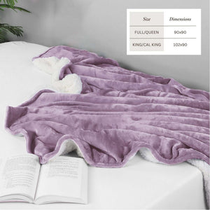 Velvet Plush Sherpa Bed Blanket by Great Bay Home