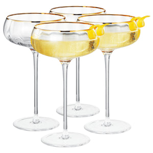 Aurelia Champagne Coupe Cocktail Glassware, Set of 4 | Khen Site