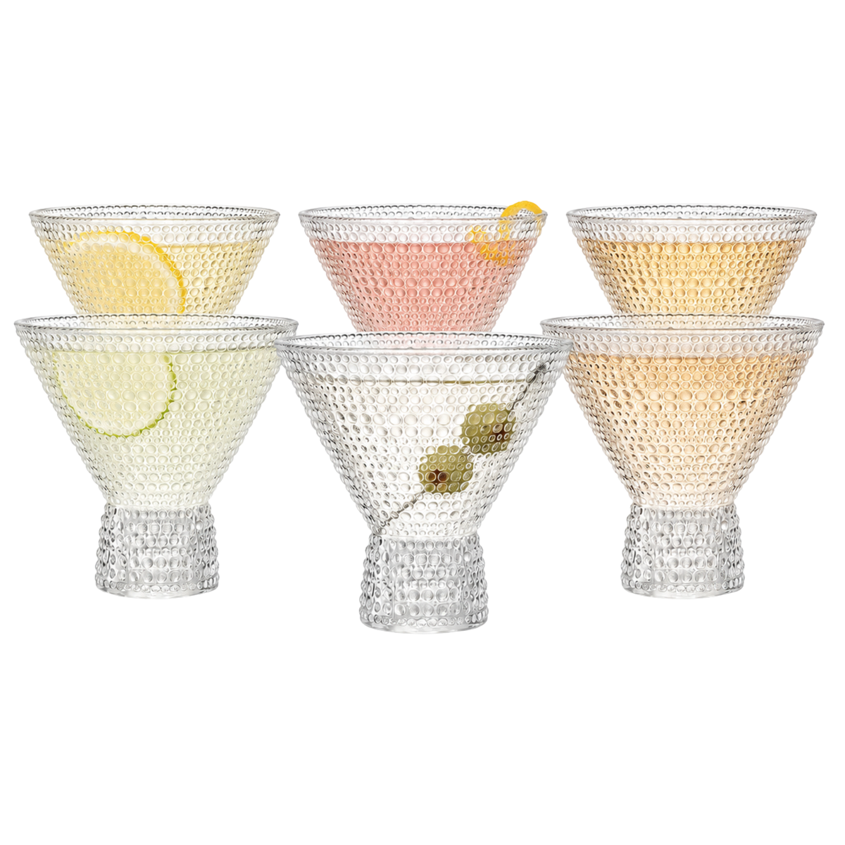 Khen Site Barcelona Acrylic Martini Hobnail Glassware