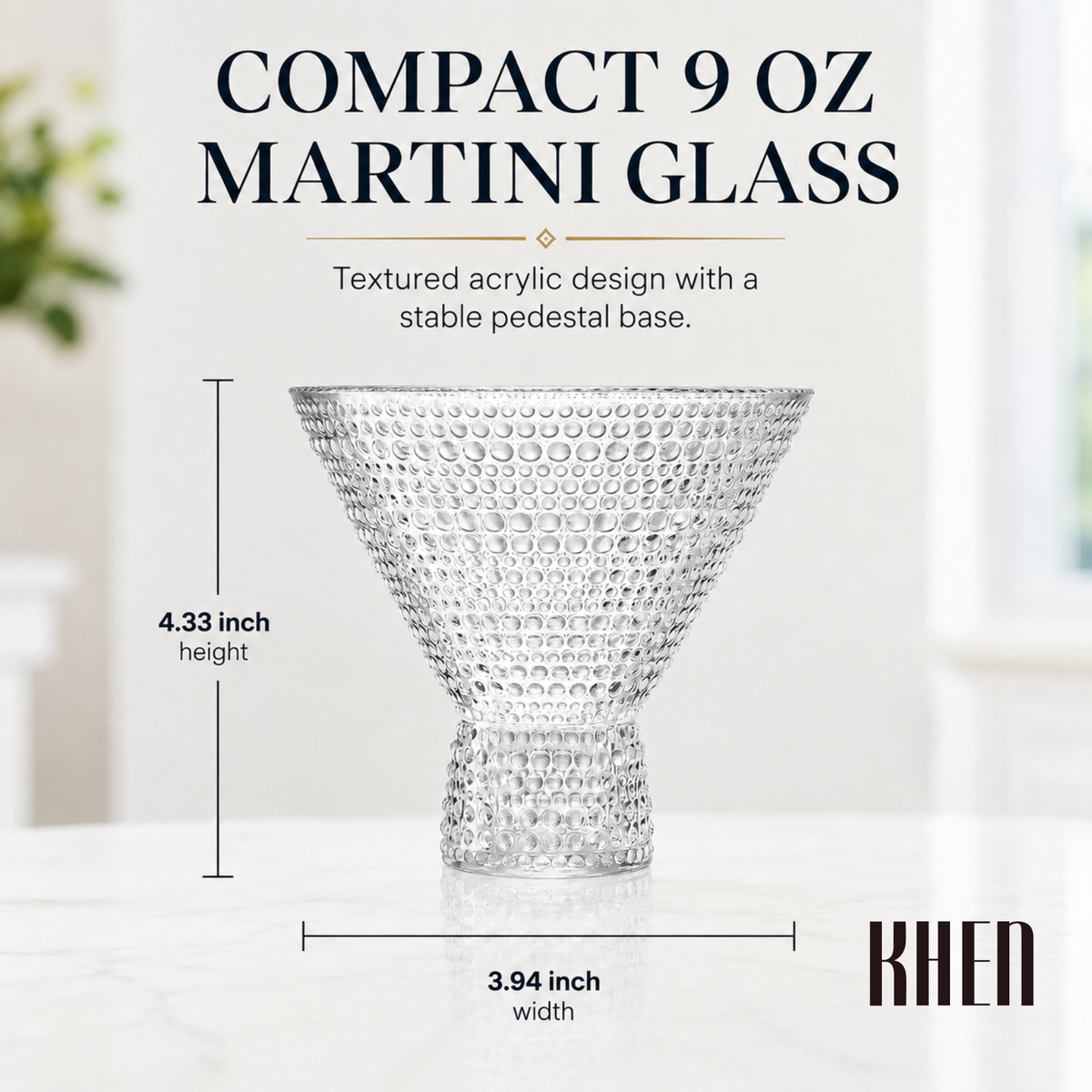 Khen Site Barcelona Acrylic Martini Hobnail Glassware - view 2