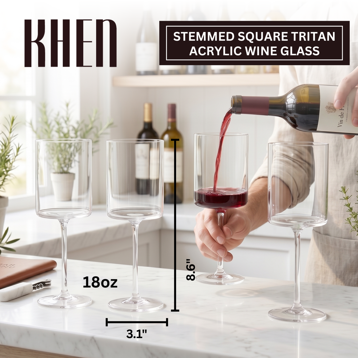 Khen Site Barcelona Acrylic Stemmed Wine Glassware - view 2