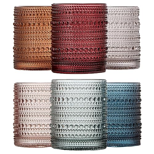 Khen Site Beaded Hobnail Tumbler Drinking Glasses Set