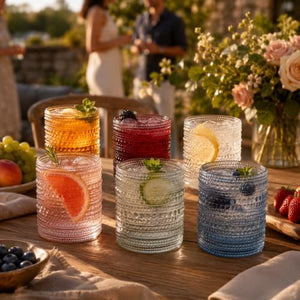 Khen Site Beaded Hobnail Tumbler Drinking Glasses Set - view 2