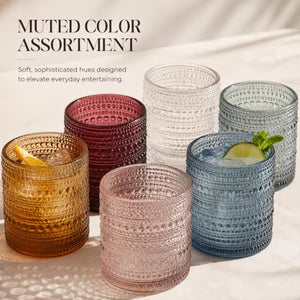 Khen Site Beaded Hobnail Tumbler Drinking Glasses Set - view 9