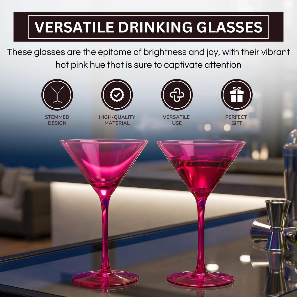 Khen Site Chica Martini Cocktail Glassware - view 4