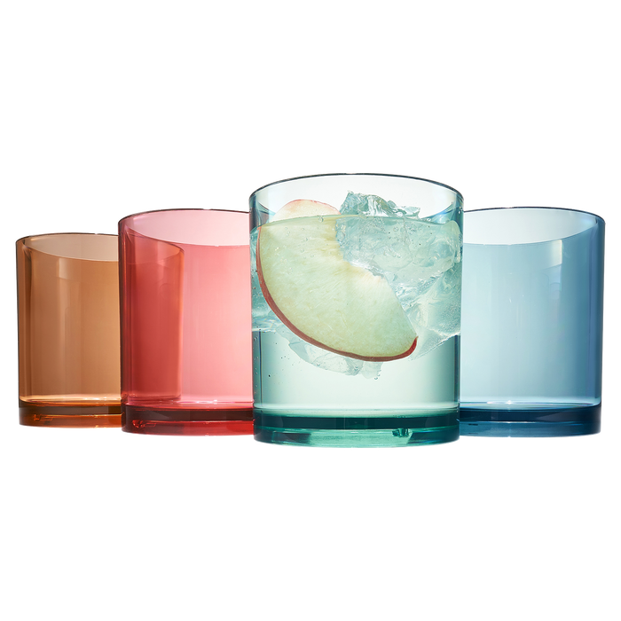 Eze Acrylic Lowball Whiskey Glassware, Set of 4 | Khen Site