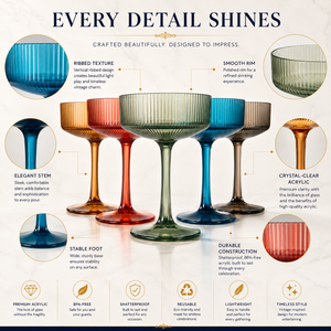 Khen Site Eze Acrylic Ribbed Champagne Coupe - view 2