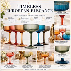 Khen Site Eze Acrylic Ribbed Champagne Coupe - view 3