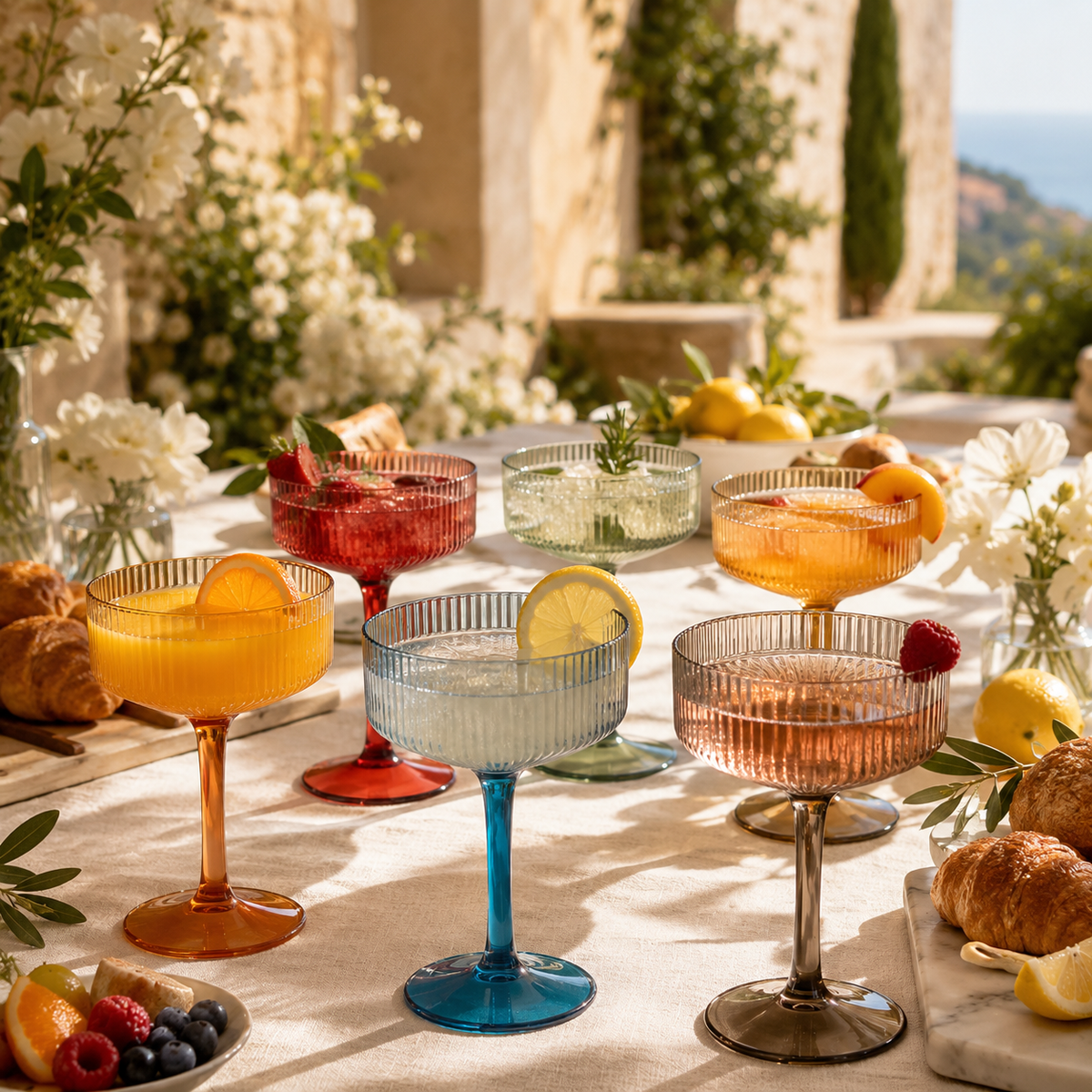 Khen Site Eze Acrylic Ribbed Champagne Coupe - view 7