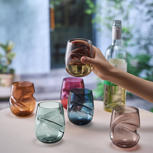Khen Site Eze Acrylic Stemless Finger-Indent Wine Glassware - view 3