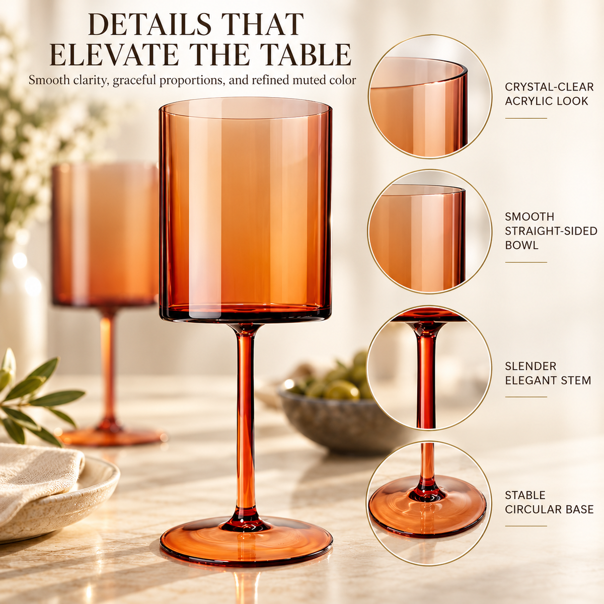 Khen Site Eze Acrylic Stemmed Wine Glassware - view 5