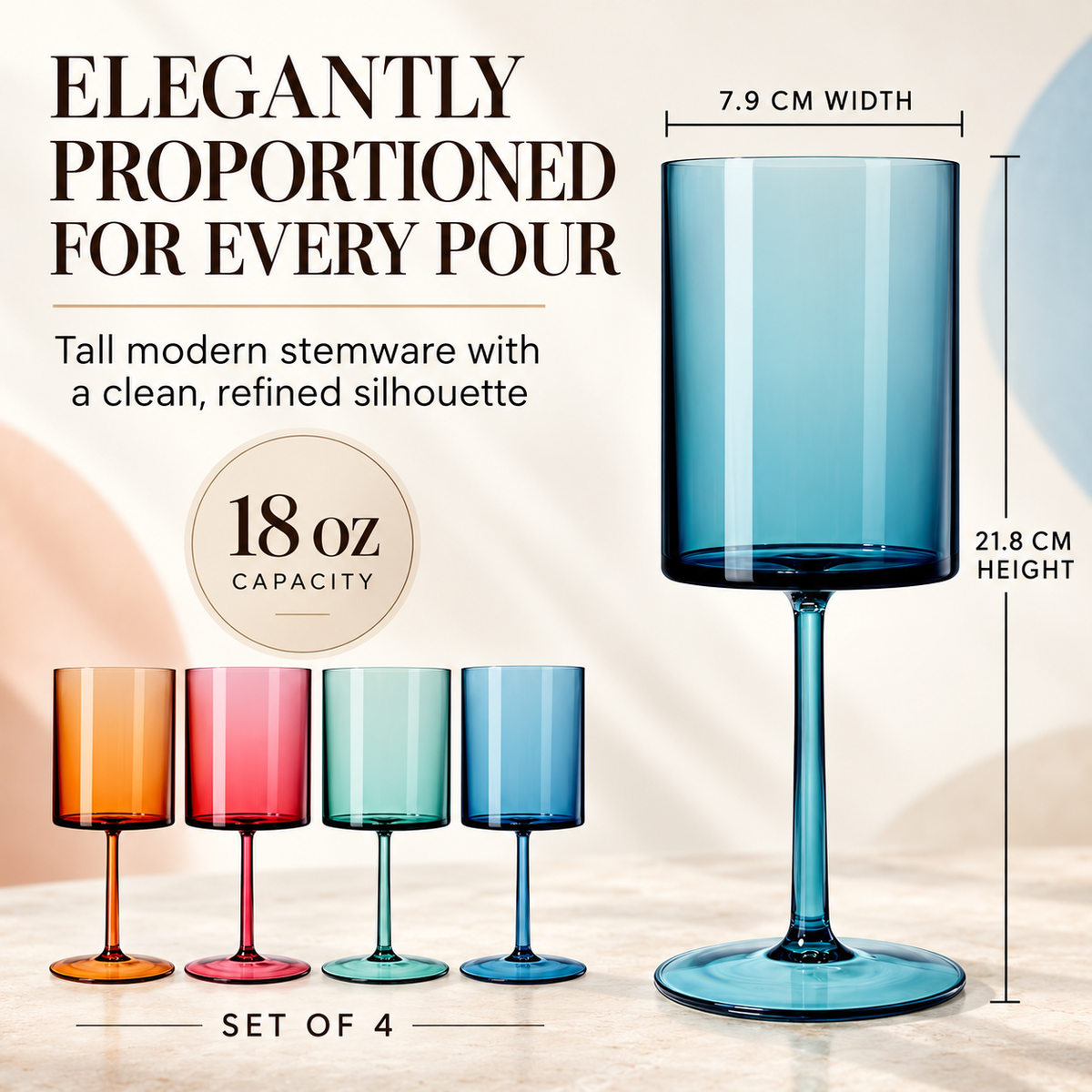 Khen Site Eze Acrylic Stemmed Wine Glassware - view 8