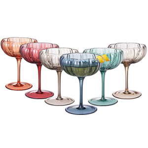 Khen Site Flower Coupe Cocktail Colored Glasses