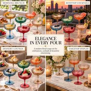 Khen Site Flower Coupe Cocktail Colored Glasses - view 9
