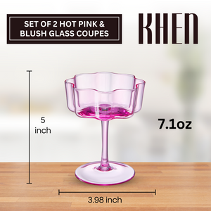 Khen Site Flower Wave Coupe Cocktail Colored Glasses - view 2