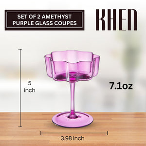 Khen Site Flower Wave Coupe Cocktail Colored Glasses - view 2