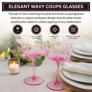 Khen Site Flower Wave Coupe Cocktail Colored Glasses - view 4