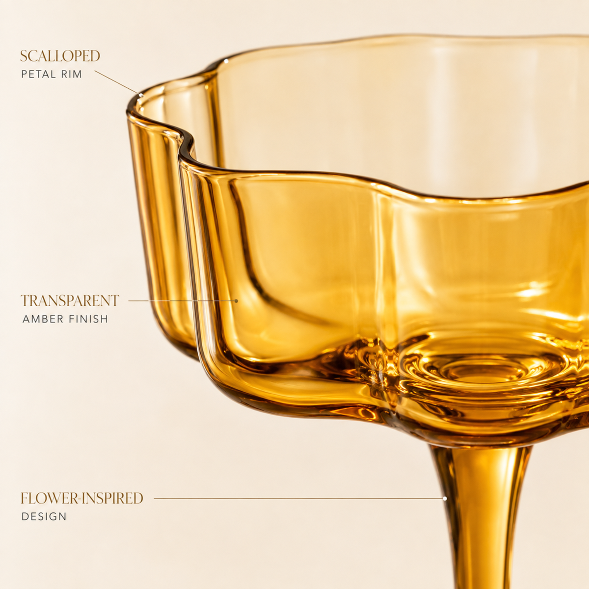 Khen Site Flower Wave Coupe Cocktail Colored Glasses - view 8