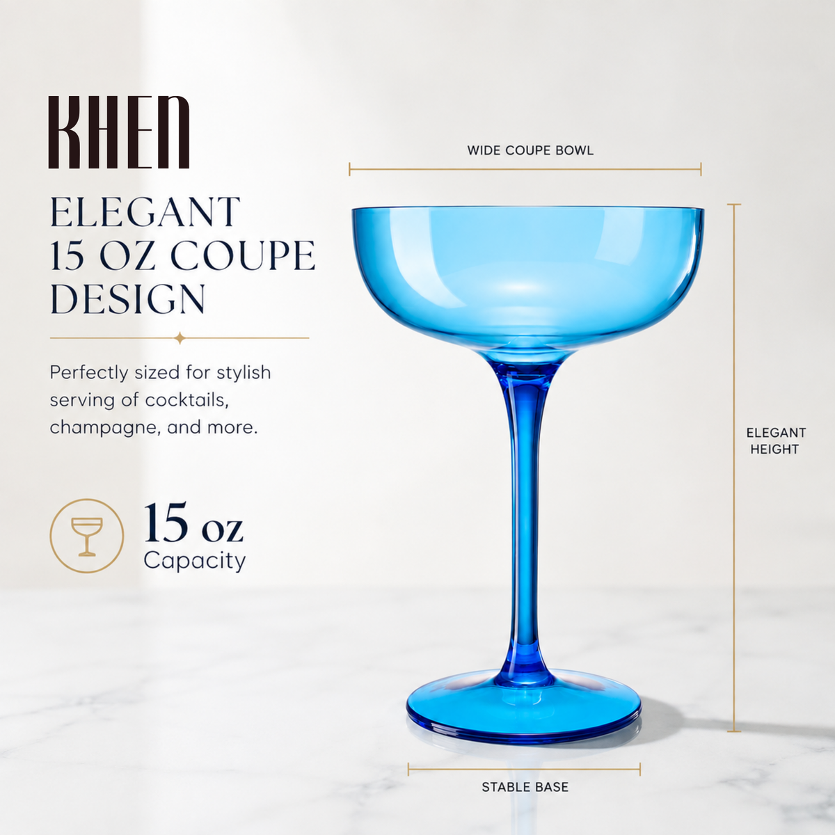 Khen Site Madrid Acrylic Champagne Coupe Cocktail Glassware - view 2