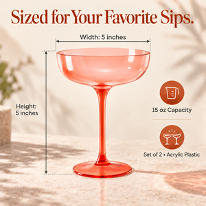 Khen Site Madrid Acrylic Champagne Coupe Cocktail Glassware in Orange
