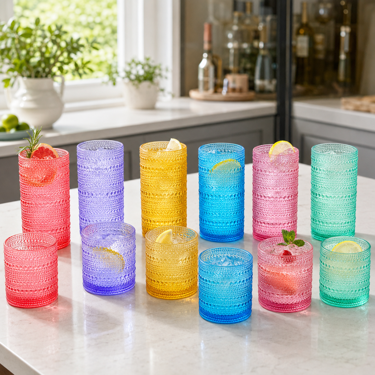 Khen Site Madrid Acrylic Hobnail Lowball & Highball Glassware - view 7