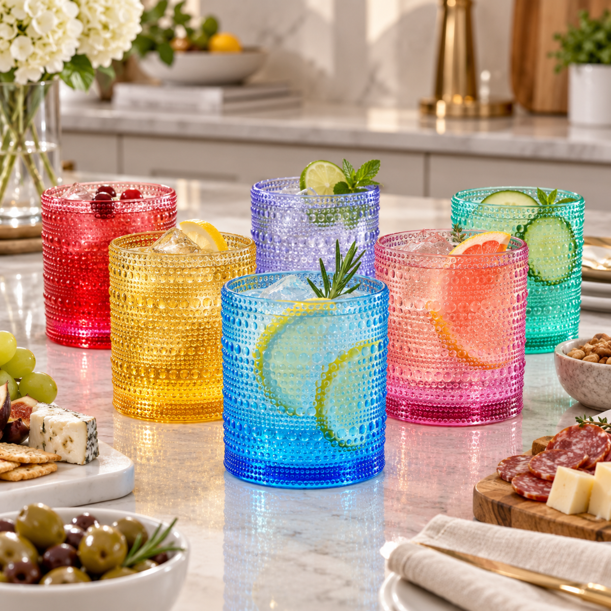 Khen Site Madrid Acrylic Lowball Hobnail Glassware - view 8