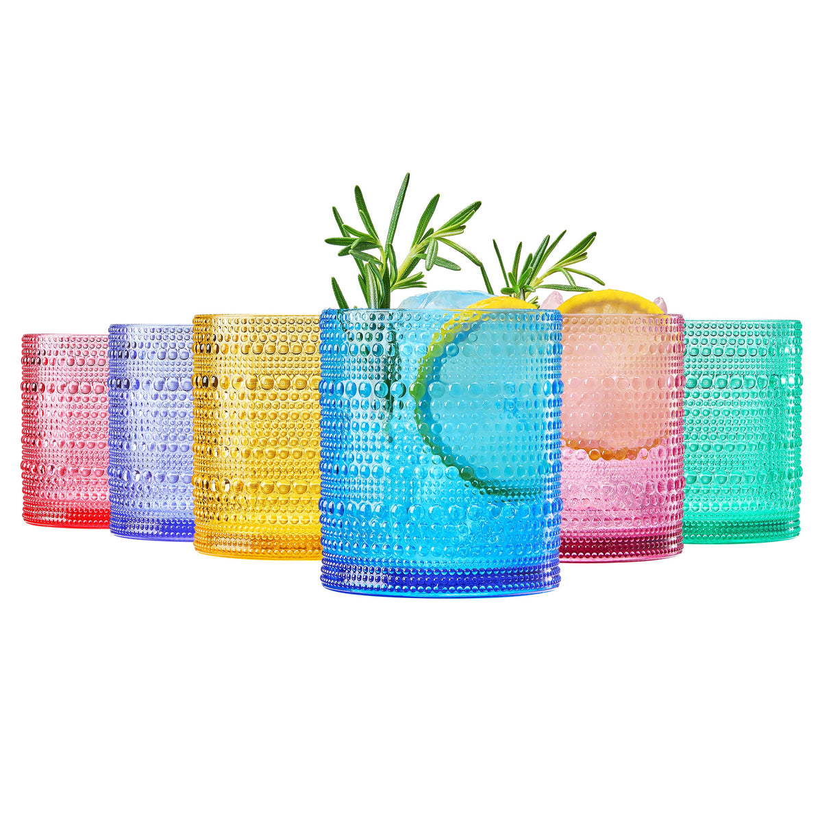 Madrid Acrylic Lowball Hobnail Glassware, Set of 6 | Khen Site