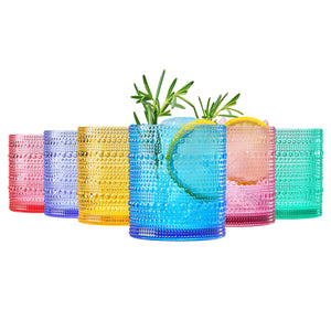 Madrid Acrylic Lowball Hobnail Glassware, Set of 6 | Khen Site
