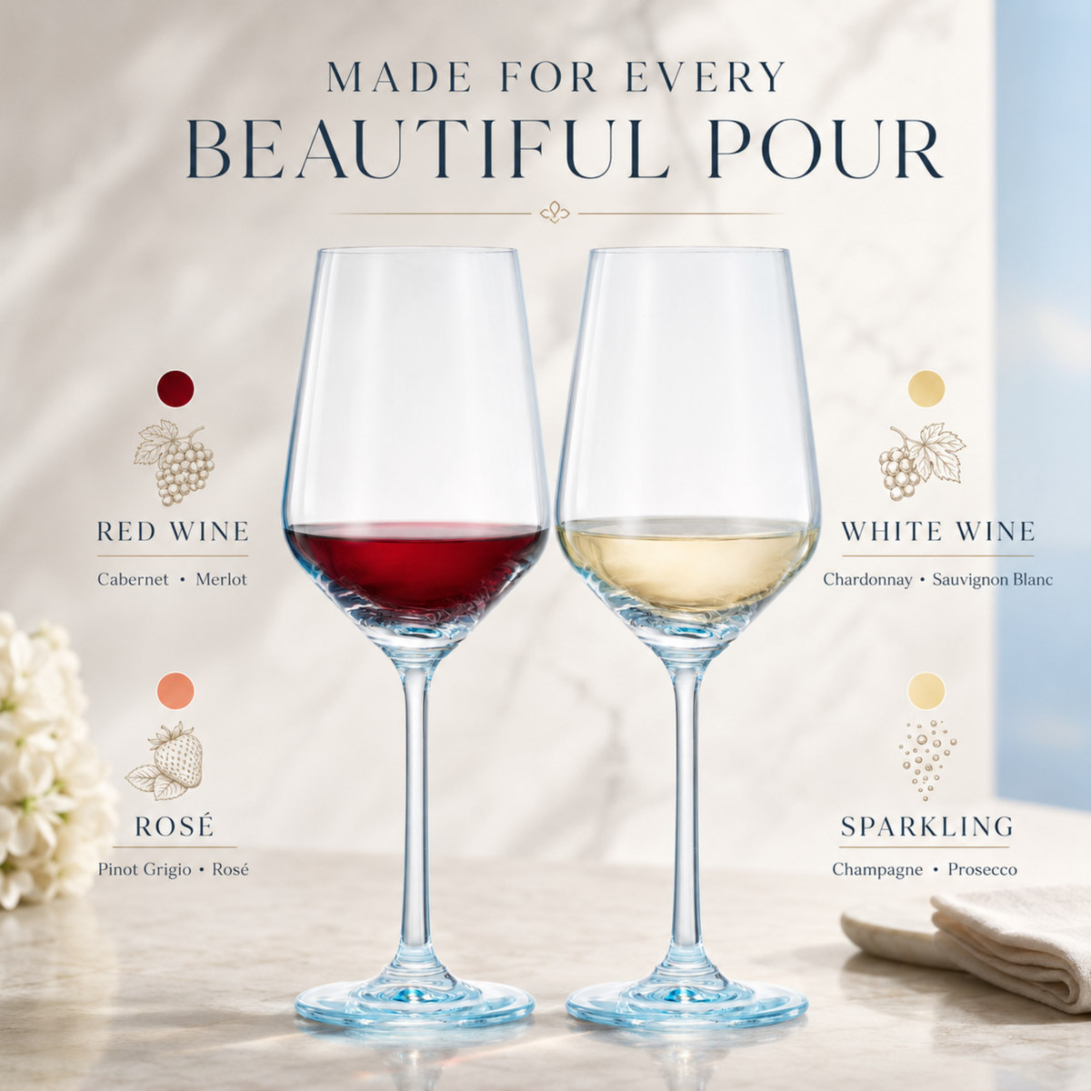 Khen Site Monet Stemmed Wine Glassware - view 2