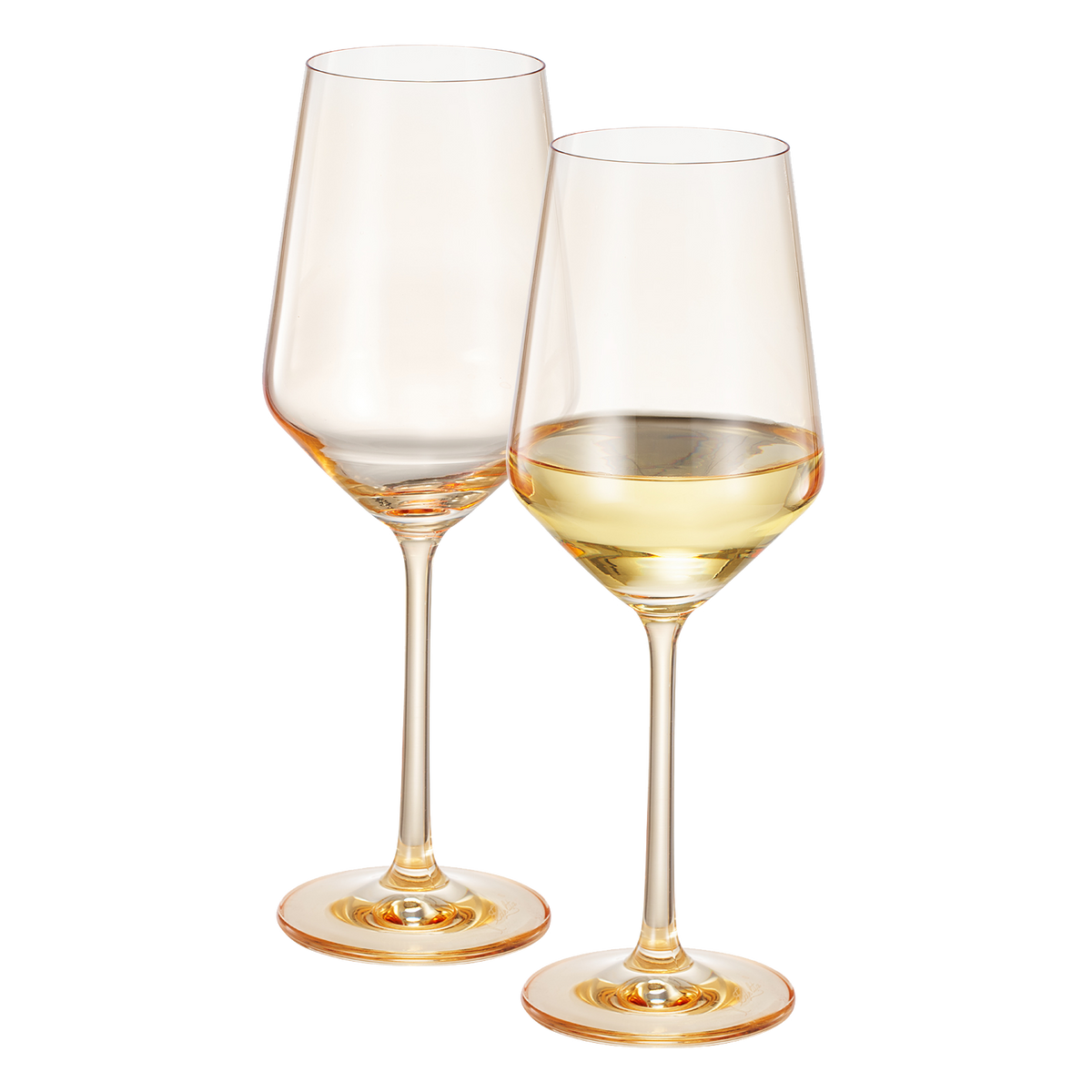 Monet Stemmed Wine Glassware, Yellow, Set of 2 | Khen Site