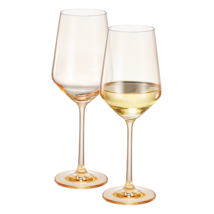 Monet Stemmed Wine Glassware, Yellow, Set of 2 | Khen Site