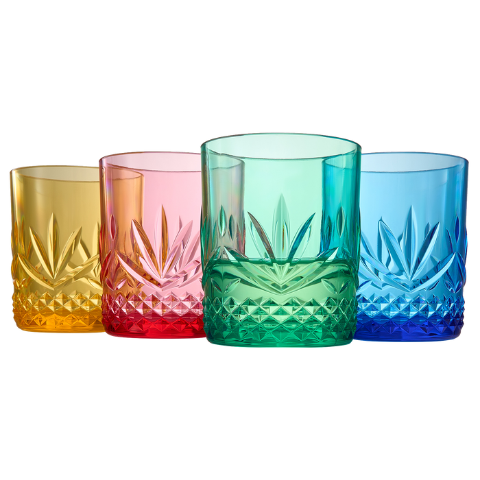 Onix Acrylic Crystal Lowball Glassware, Set of 4 | Khen Site