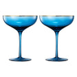 Palazzo Champagne Coupe, Cocktail Glassware, Set of 2, Blue | Khen Site