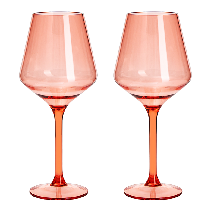 Saint Tropez Acrylic Stemmed Wine Glassware, Set of 2 | Khen Site