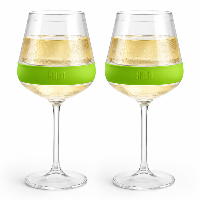 Khen Site Stemmed Acrylic Cooling Wine Glasses 14oz