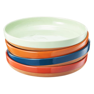 Tonal Ceramic Flat Bowls, Set of 4 | Khen Site