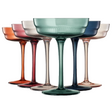 Tonal Champagne Coupe, Cocktail Ribbed Glassware, Set of 6 | Khen Site
